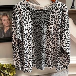 C.D. Daniels Sage Leopard Print Sweater sz 1X EUC Mob Wife Chic